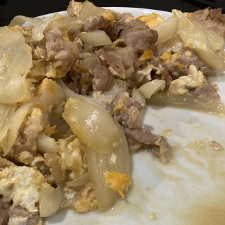 親子丼に最適なたまご豚炒め